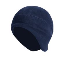Fashion Navy Blue Polar Fleece Solid Color Ear Protective Hood