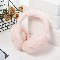 Fashion Solid Pink Plush Solid Color Earmuffs
