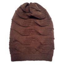 Fashion Coffee Wool Knitted Pleated Beanie