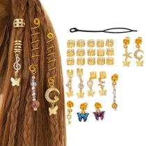 Fashion As Shown In The Picture A Set Of 26 Gold 16# Geometric Butterfly Moon Note Braided Hair Button Set