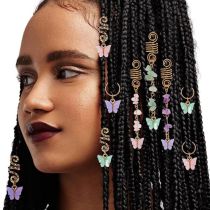 Fashion As Shown In The Picture 9 Butterflies Set 18# Geometric Gravel Butterfly Braided Hair Button Set