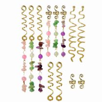 Fashion As Shown In The Picture A Set Of 12 Gold 19# Geometric Gravel Snake Braided Hair Button Set