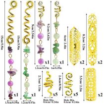 Fashion Set Of 20 Golden Pieces Alloy Geometric Gravel Snake Hair Ring Set
