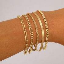 Fashion 5# Alloy Snake Bone Chain Twist Chain Bracelet Set