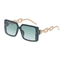 Fashion Marble Green Pattern Pc Square Chain Sunglasses