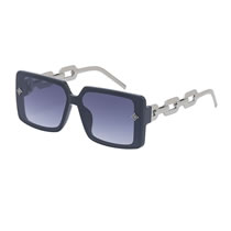 Fashion Black Double Gray Pc Square Chain Sunglasses