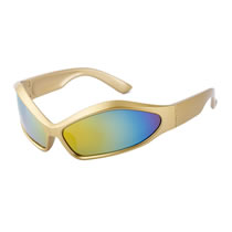 Fashion Gold Frame Gold Film Pc Special-shaped Irregular Sunglasses