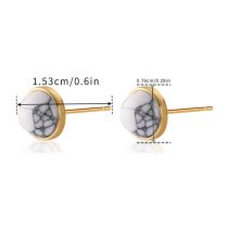 Fashion 5# Gold-plated Copper Geometric Round Stud Earrings