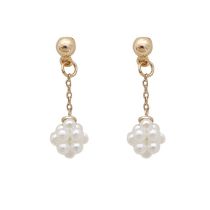 Fashion A Pair Of Pearl Ear Clips (triangular Clip) Alloy Pearl Geometric Ear Clip Earrings