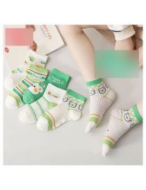 Fashion Summer Cute Bear [5 Pairs Of Breathable Mesh] Cotton Printed Breathable Mesh Kids Socks