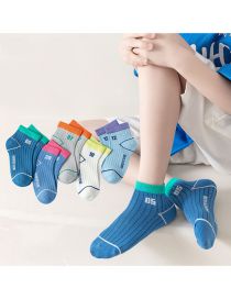 Fashion Digital Password [soft And Thin Cotton 5 Pairs] Cotton Printed Breathable Mesh Kids Socks
