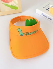 Fashion Pull Headband - Orange Dinosaur Pc Printing Empty Top Big Brim Sun Hat