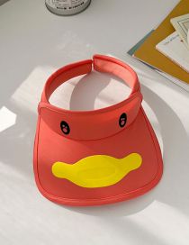 Fashion Pull Type - Little Red Duck Pc Printing Empty Top Big Brim Sun Hat