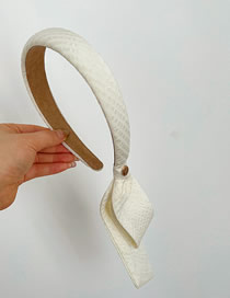 Fashion Beige Fabric Pleated Ribbon Headband