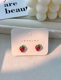 Fashion Strawberry Resin Three-dimensional Glue Fruit Earrings