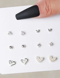 Fashion 8# Geometric Heart Star Earring Set