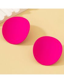 Fashion Pink Alloy Round Earrings