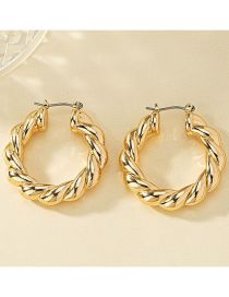 Fashion Gold Metal Braided Round Earrings
