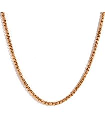 Fashion Golden Waist Chain-80cm+10cm Gold-plated Titanium Steel Geometric Waist Chain