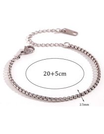 Fashion Steel Color Anklet-20cm+5cm Gold-plated Titanium And Steel Geometric Anklet