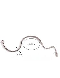Fashion 2.5mm Box Chain-steel Color Bracelet-15cm+5cm Titanium Steel Gold Plated Box Chain Bracelet