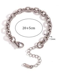 Fashion 7.2mm Cross Crotch Chain-steel Color Anklet-20cm+5cm Gold Plated Titanium Cross Chain Anklet