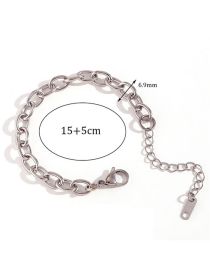 Fashion 6.9mm Cross Chain-steel Color Bracelet-15cm+5cm Gold Plated Titanium Geometric Chain Bracelet