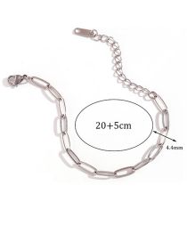 Fashion Steel Color Anklet-20cm+5cm Gold Plated Paperclip Chain Anklet In Titanium Steel