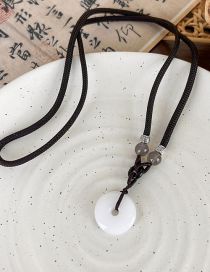Fashion White Geometric Cord Safety Buckle Necklace