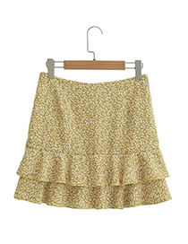 Fashion Yellow Polyester Printed Skirt