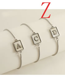 Fashion Z Titanium Steel Shell 26 Alphabet Bracelet