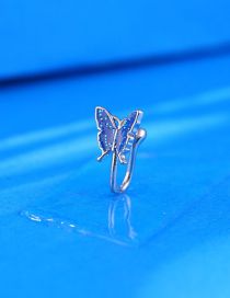 Fashion Blue Copper Drip Oil Butterfly Nose Clip