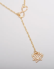 Fashion 15# Alloy Geometric Knotted Lotus Y Necklace