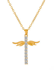 Fashion 5# Copper And Diamond Cross Necklace