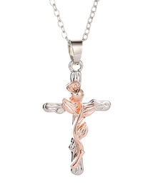 Fashion 9# Copper And Diamond Cross Necklace