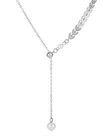 Fashion 11# Copper Geometric Pearl Y Necklace