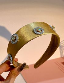 Fashion Gold Fabric Diamond-studded Geometric Wide-brimmed Headband