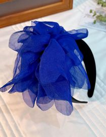 Fashion Blue Fabric Flower Wide-brimmed Headband
