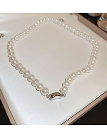 Fashion 20# Necklace - White Pearl 8mm Pearl Beaded Necklace