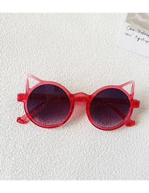 Fashion Big Red Resin Cat Eye Sunglasses