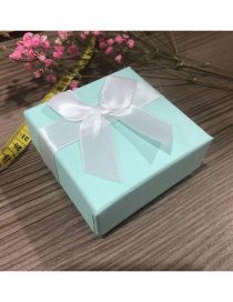Fashion White Bowknot Box Paper Square Bowknot Jewelry Packaging Box