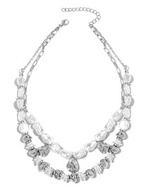 Fashion White Shaped Pearl Geometric Necklace