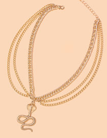 Fashion Gold Alloy Geometric Chain Snake Necklace