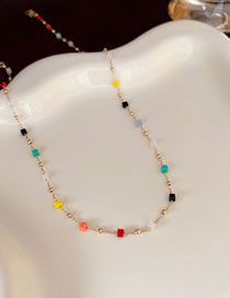 Fashion Necklace - Color - Style 2 Cube Crystal Beaded Necklace