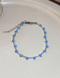 Fashion 14# Bracelet - Blue Bamboo Stitching Copper Geometric Beaded Bracelet