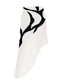 Fashion Skirt Polyester Printed Irregular Beach Dress