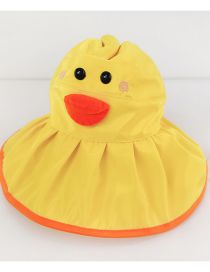 Fashion Empty Top And Big Brim - Little Yellow Duck [send Windproof Rope] Pc Printing Large Eaves Empty Top Children's Sun Hat