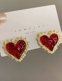 Fashion Gold Alloy Heart Stud Earrings