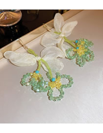 Fashion 43#earhook-green Flowers Alloy Flower Earrings