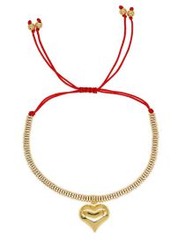 Fashion Gold Pure Copper Geometric Heart Bracelet